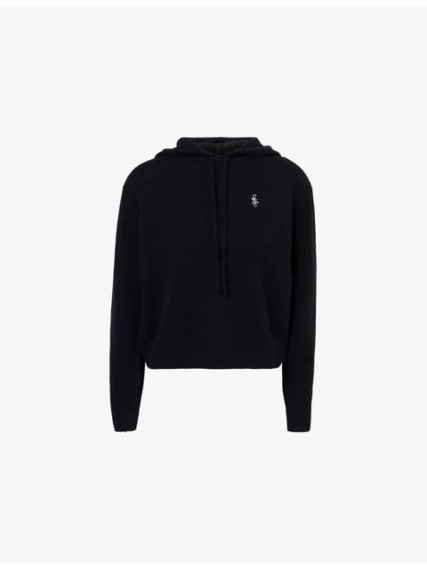 Emblem-Embroidered Cashmere-Blend Hoody