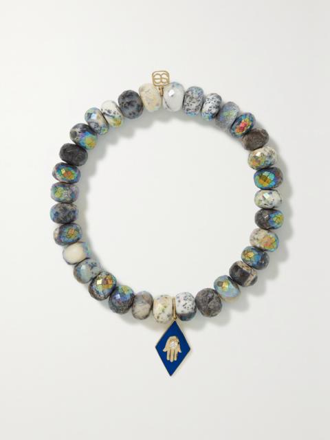 14-karat Gold, Enamel, Opal And Diamond Bracelet