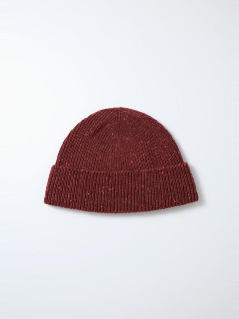 ROTOTO - NEP WOOL SEAMLESS BEANIE - DARK RED
