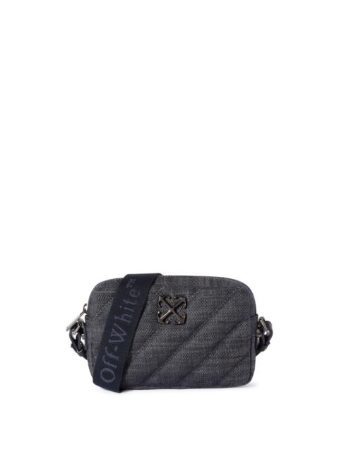 Dark Blue Quilted Denim Camera Bag