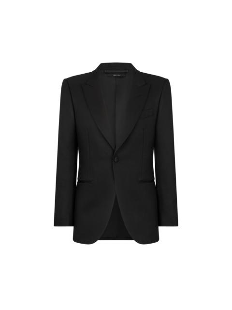 WOOL SILK FAILLE JACKET