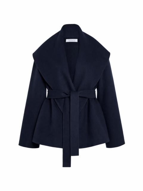 Harris Wrap Jacket in Dark Navy Double-face Cashmere