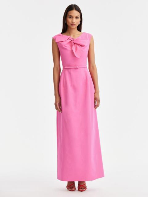 TWIST FRONT MOIRE FAILLE GOWN