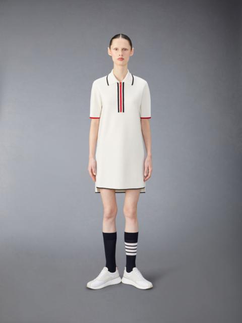 Merino Wool Milano Stitch Zip up Polo Dress