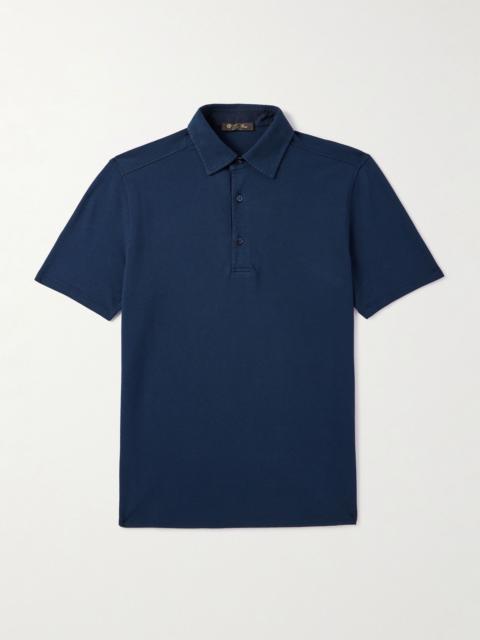 Garment-Dyed Cotton-Piqué Polo Shirt Navy