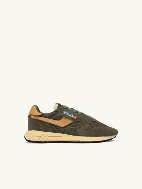 REELWIND LOW SNEAKERS IN KAHKI AND TAFFY NYLON AND SUEDE