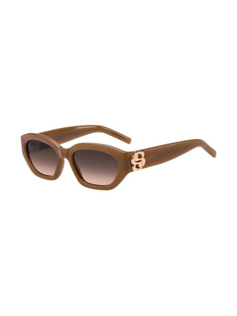 TAN-ACETATE SUNGLASSES WITH DOUBLE B MONOGRAM