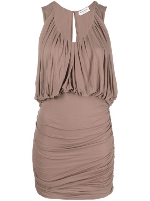 sleeveless draped minidress