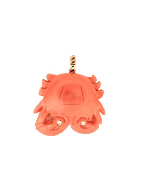 Coral Crab Pendant
