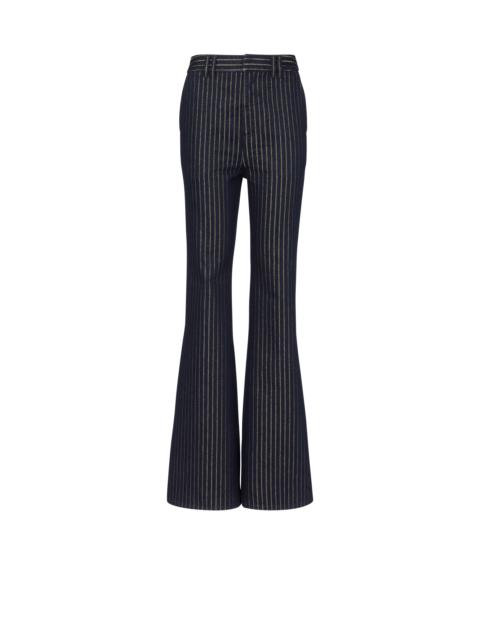 Flared jeans with lurex stripes