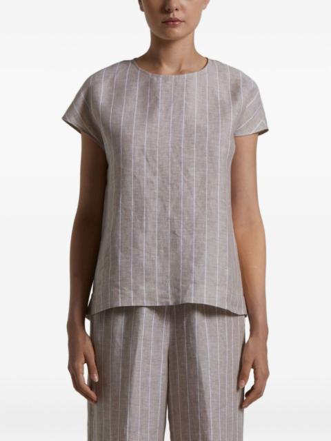 striped short-sleeve top