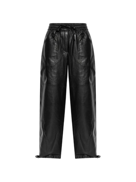 drawstrings leather trousers
