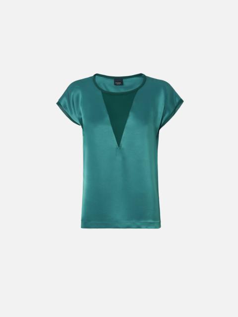 SATIN AND GEORGETTE T-SHIRT BLOUSE