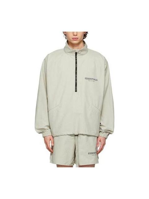 Fear of God Essentials FW21 Half-zip Track Jacket Green/Concrete FOG-FW21-105