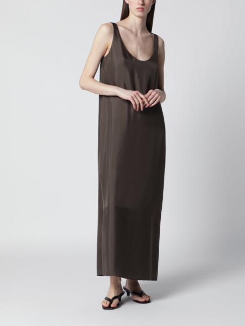 Earth-tone silk dress