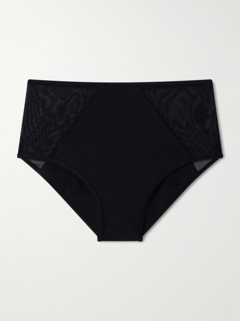 Peep Show Tulle-trimmed Bikini Briefs