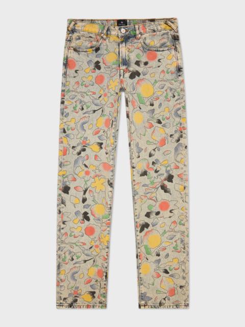 Relaxed Tapered-Fit 'Good Fortune Floral' Print Jeans
