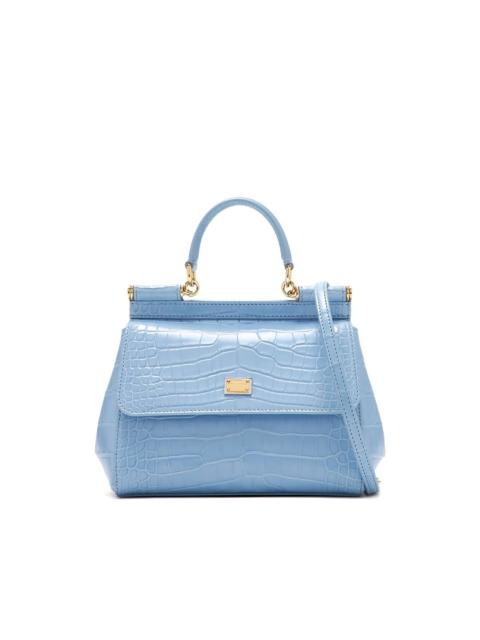 medium Sicily crocodile-effect tote bag