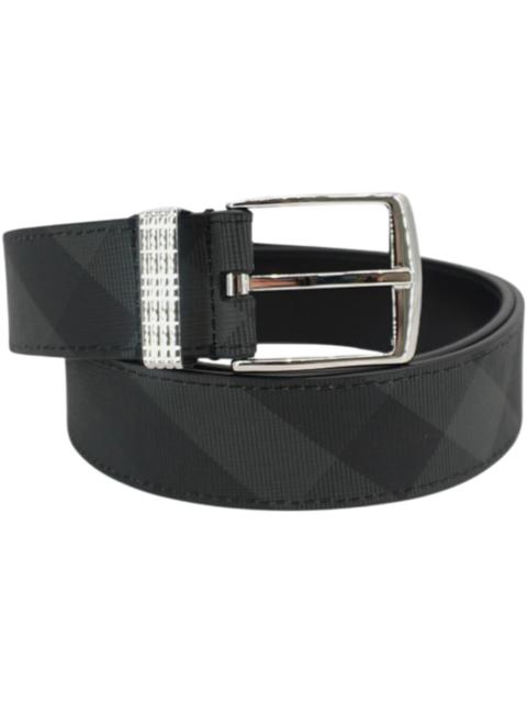 Burberry Check and Leather Belt Black