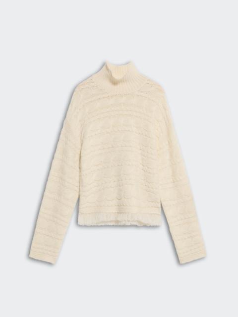 Cropped Cable Turtleneck