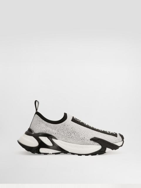 Fast sneakers with fusible rhinestones