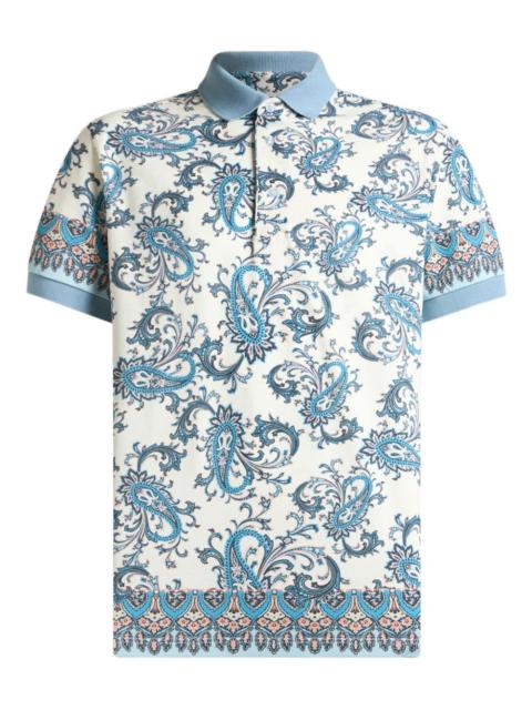 placed-print cotton polo shirt