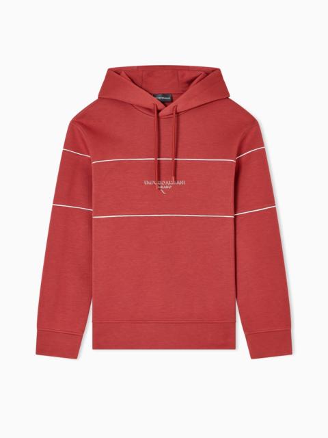 DOUBLE-JERSEY HOODED SWEATSHIRT WITH 3D-EFFECT LOGO