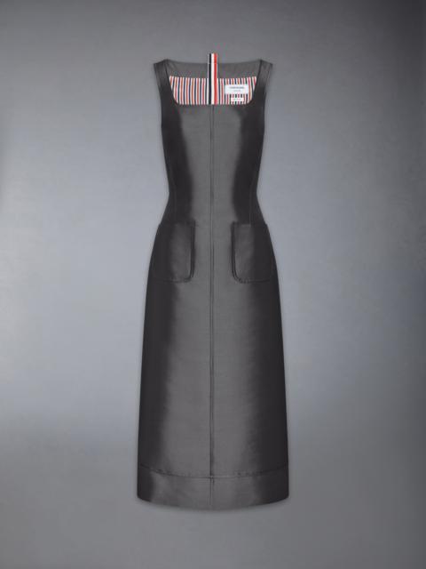 WOOL AND SILK SQUARE NECK COLUMN DRESS