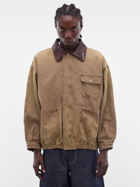 Khaki Faded Cotton Workwear Jacket
