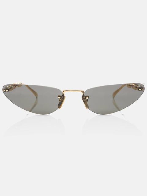 Faux pearl-embellished cat-eye sunglasses