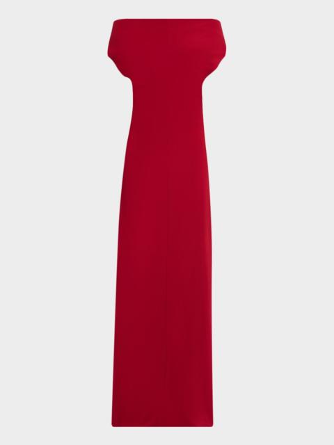 Rosina Draped Double-Crepe Dress