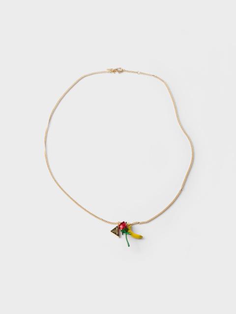 Enameled metal necklace