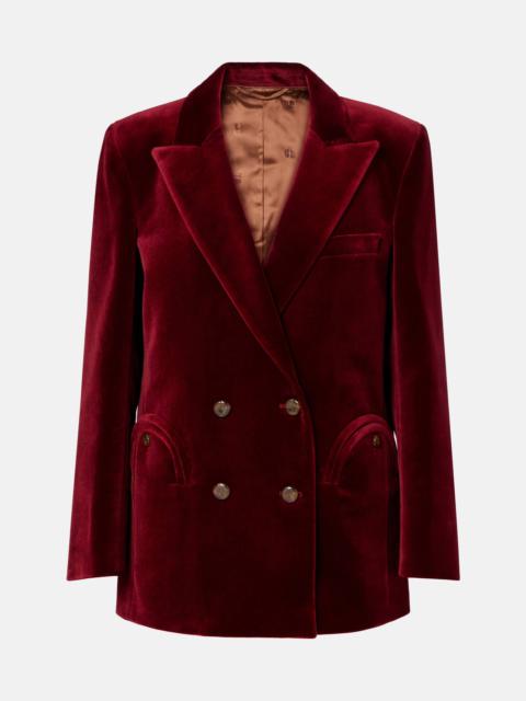 Everynight double-breasted cotton velvet blazer