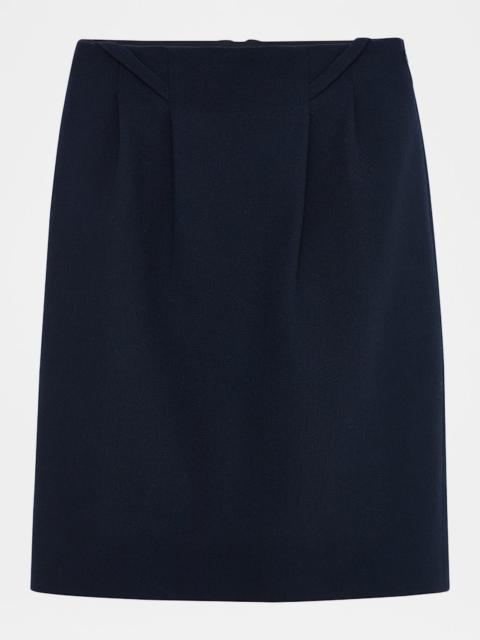 Straight Skirt with Slanted Belt Loops