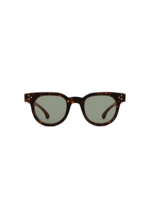 tortoiseshell round-frame sunglasses