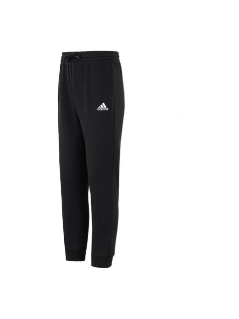 Men's adidas Logo Embroidered Solid Color Bundle Feet Sports Pants/Trousers/Joggers Black GK9268