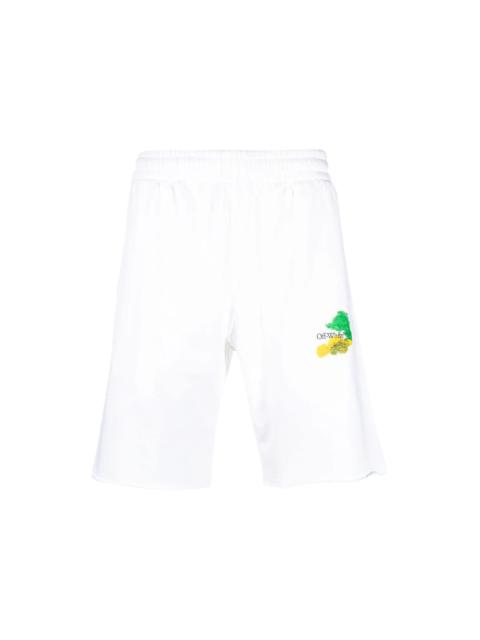 OFF-WHITE Brush Arrows Raw-Cut Shorts White/Multi
