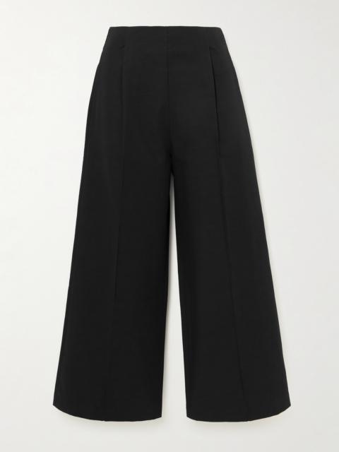 Martha Linear Cotton-faille Wide-leg Pants