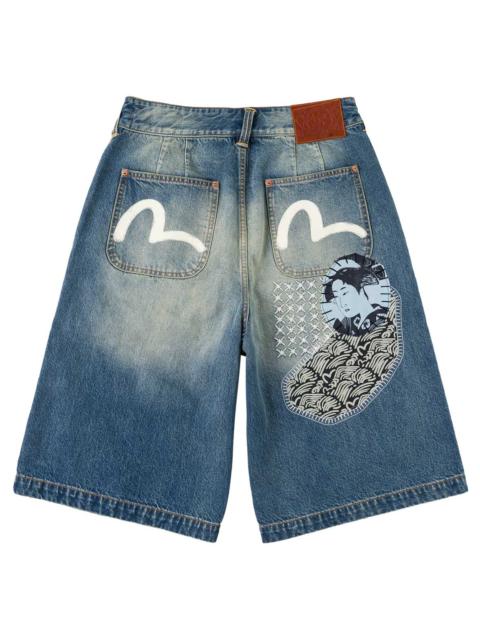 Sashiko Patch Denim Shorts