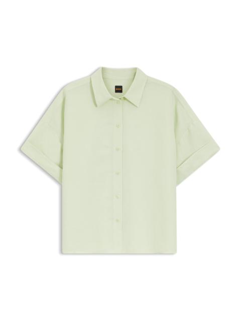 REGULAR-FIT BLOUSE WITH ROLLED CUFFS