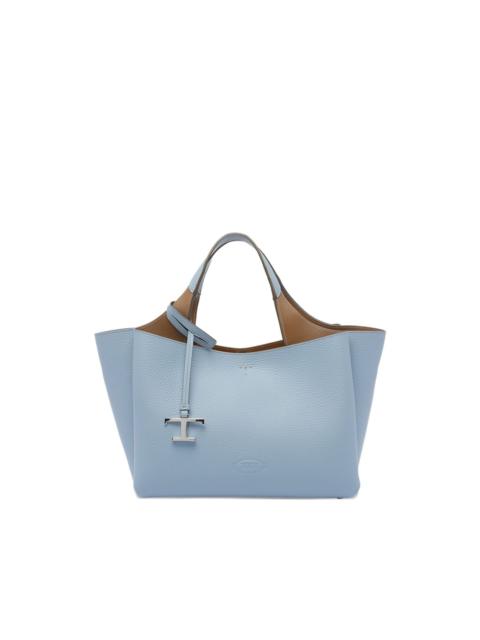 T-logo leather tote bag