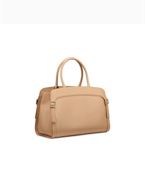 Beige leather handbag