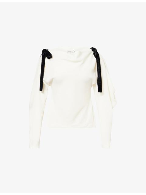 Marlee Bow-Embellished Woven Top