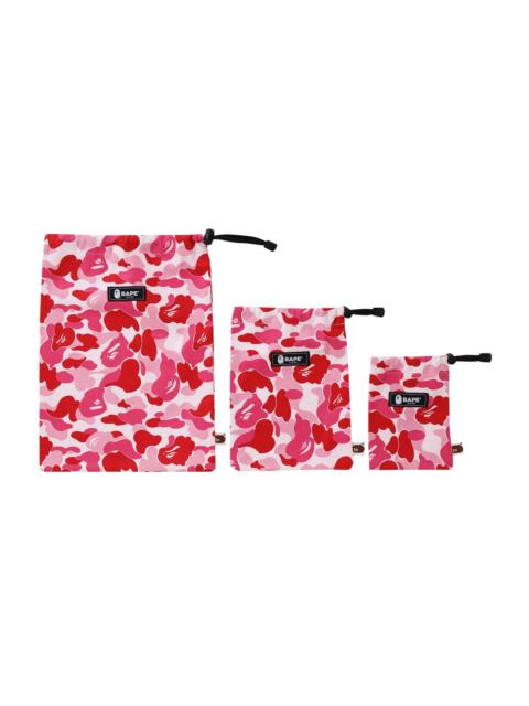 BAPE ABC Pouch 3 Piece Set 'Pink'