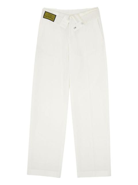 asymmetric-fastening tailored trousers