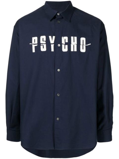 Psycho-print long-sleeved shirt