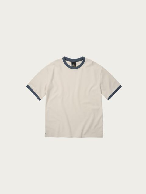 Terry Ringer Half Tee - Cream/Blue