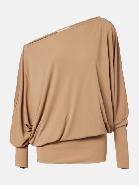 Cely asymmetric draped minidress