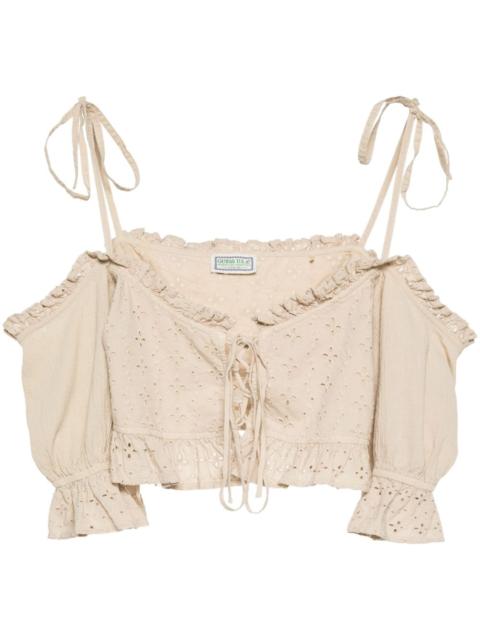 broderie-anglaise crop top