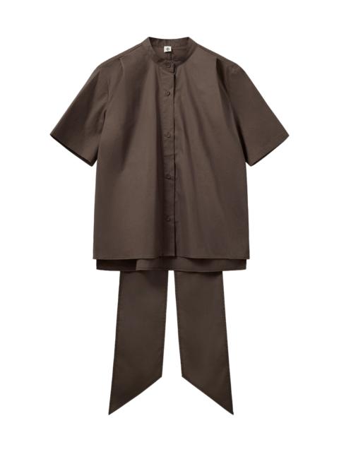 Cyprus Cotton-Blend Scarf Shirt brown